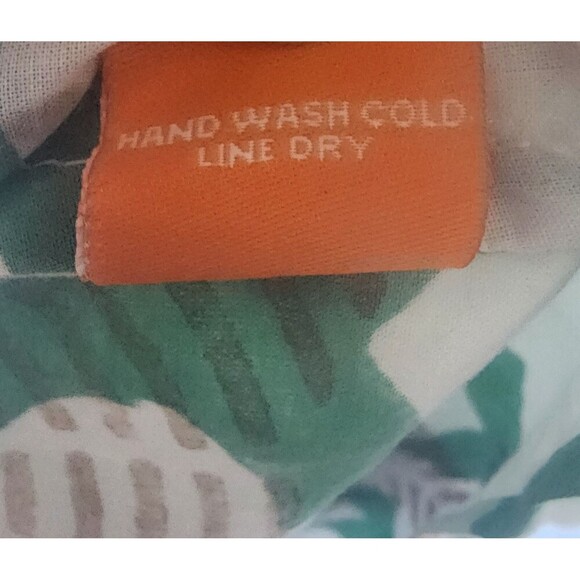 Oliphant Mini Dress Women's XS White Green One Shoulder Geometric Pattern Cotton - Picture 4 of 8